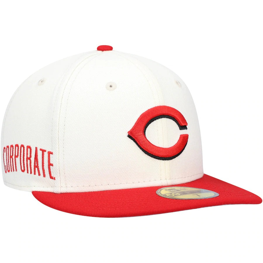 New Era Corporate x Cincinnati Reds Cream/Red 59FIFTY Fitted Hat