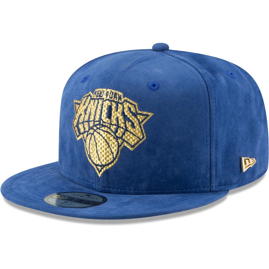 New Era Blue New York Knicks Vivid Velvet 59FIFTY Fitted Hat