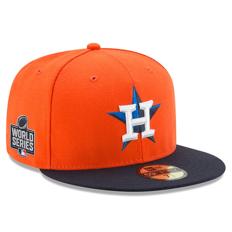 New Era Houston Astros Orange/Navy 2021 World Series Bound Alternate Sidepatch 59FIFTY Fitted Hat