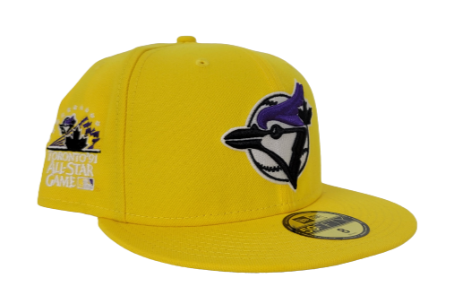 New Era Yellow Toronto Blue Jays Purple Bottom 1991 All Star Game 59FIFTY Fitted Hat