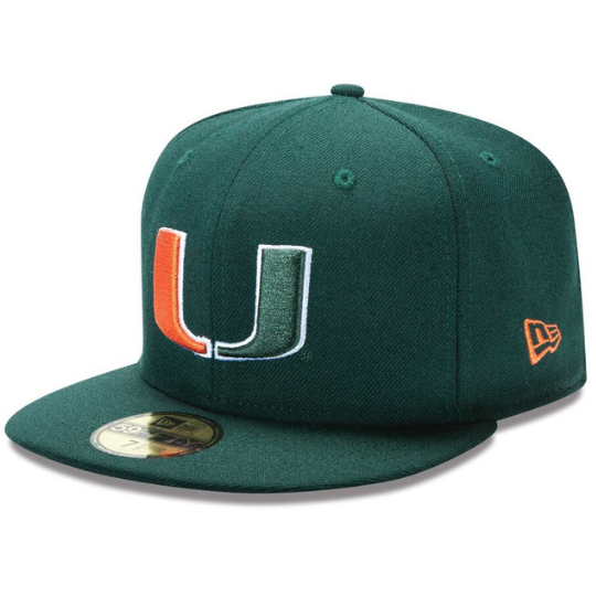 New Era Miami Hurricanes Green 59FIFTY Fitted Hat