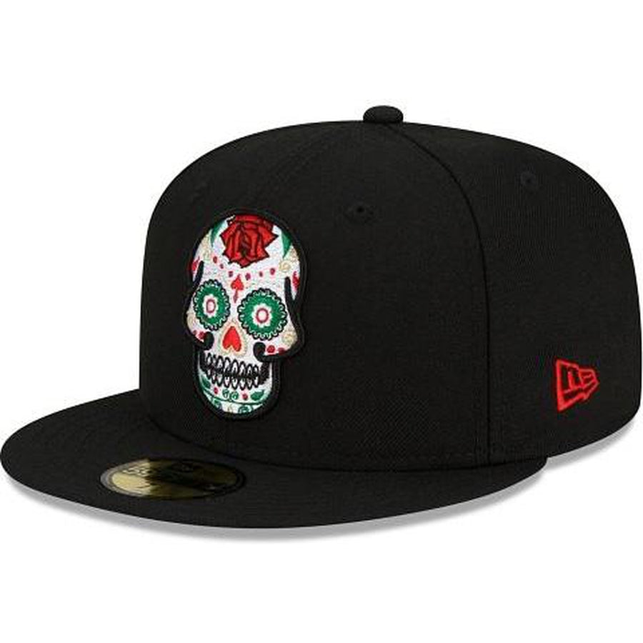 New Era Sugar Skull Day Of The Dead Black 59Fifty Fitted Hat