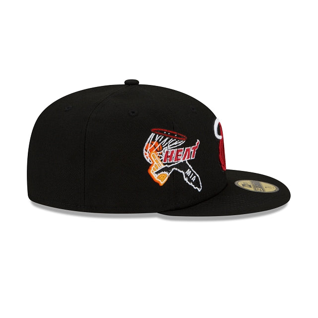New Era Miami Heat Fan Out 59fifty Fitted Hat