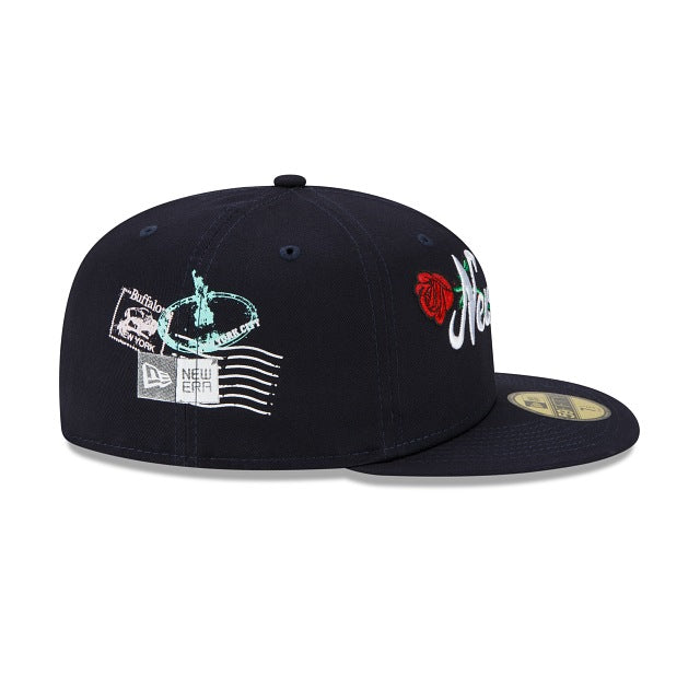 New Era Floral Stamp Navy 59FIFTY Fitted Hat
