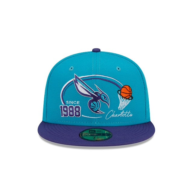 New Era Charlotte Hornets Two-Tone Hoops 59fifty Fitted Hat
