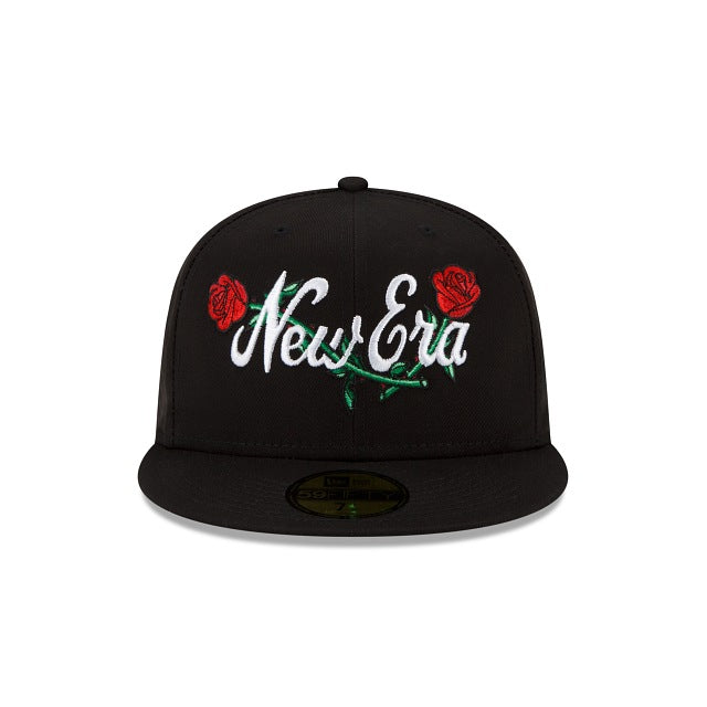 New Era Floral Stamp Black 59FIFTY Fitted Hat