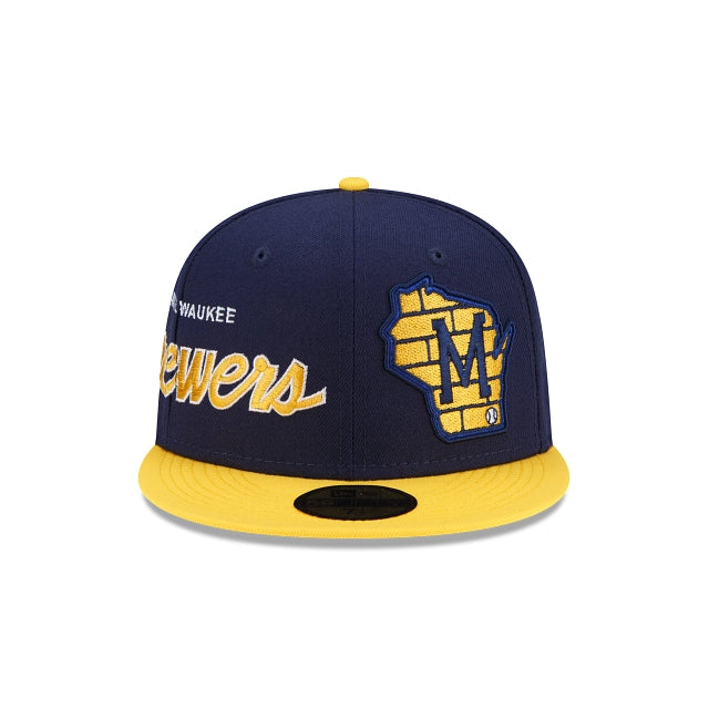 New Era Milwaukee Brewers Double Logo 2022 59FIFTY Fitted Hat