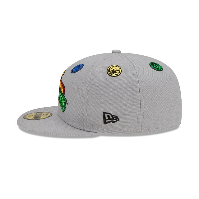 New Era Grey Mighty Morphin Power Rangers Emblem Eyelets 59FIFTY Fitted Hat