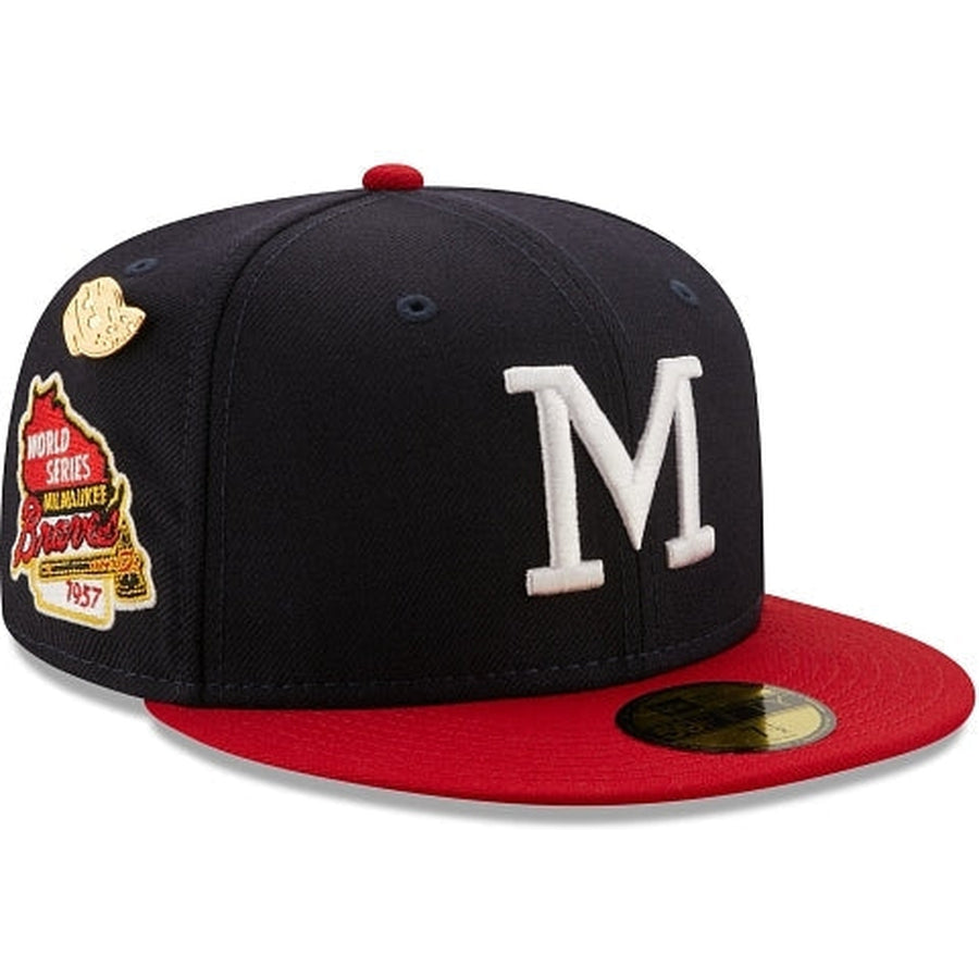 New Era Milwaukee Braves 1957 Logo History 59FIFTY Fitted Hat