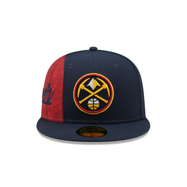 New Era Denver Nuggets Side City Doodle 2022 59fifty Fitted Hat