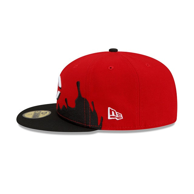 Red Drip Hat New Era Cincinnati Reds Drip Front 59fifty Fitted Hat