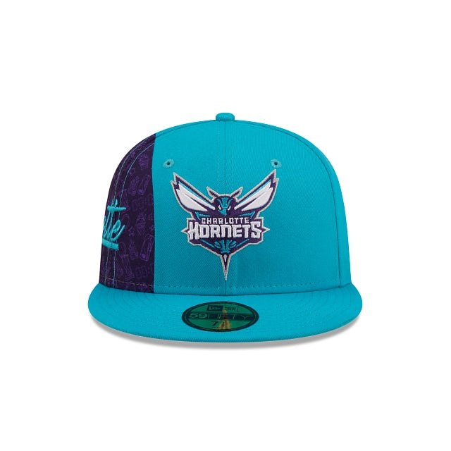 New Era Charlotte Hornets Side City Doodle 2022 59fifty Fitted Hat
