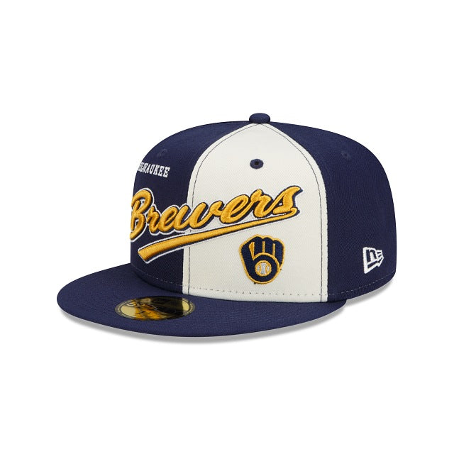 New Era Milwaukee Brewers Split Front 59fifty Fitted Hat