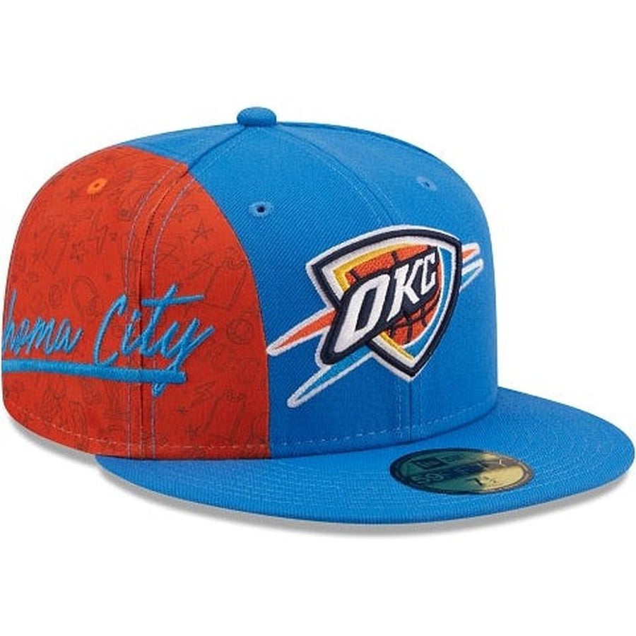 New Era Oklahoma City Thunder Side City Doodle 2022 59fifty Fitted Hat