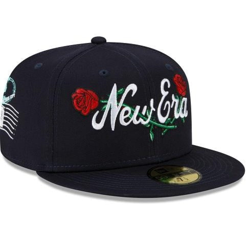 New Era Floral Stamp Navy 59FIFTY Fitted Hat