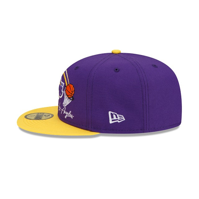 New Era Los Angeles Lakers Two-Tone Hoops 59fifty Fitted Hat