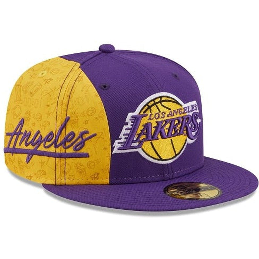 New Era Los Angeles Lakers Side City Doodle 2022 59fifty Fitted Hat