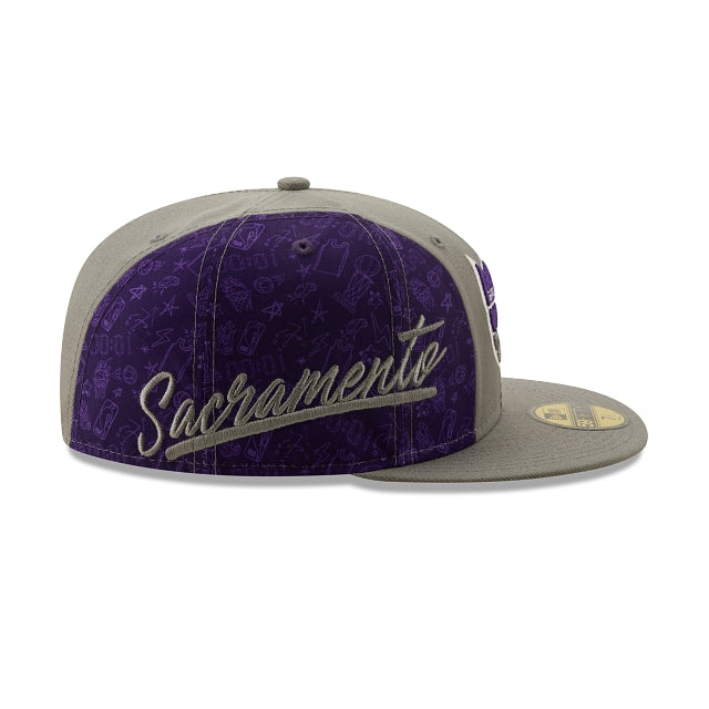 New Era Sacramento Kings Side City Doodle 2022 59fifty Fitted Hat