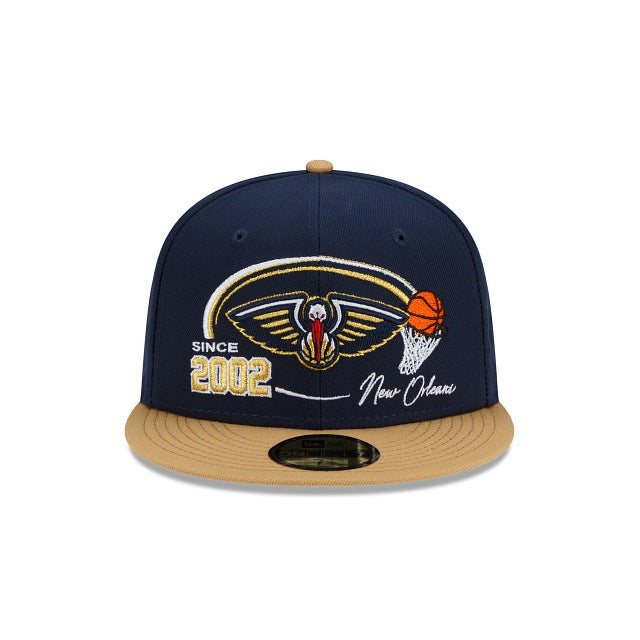 New Era New Orleans Pelicans Two-Tone Hoops 59fifty Fitted Hat
