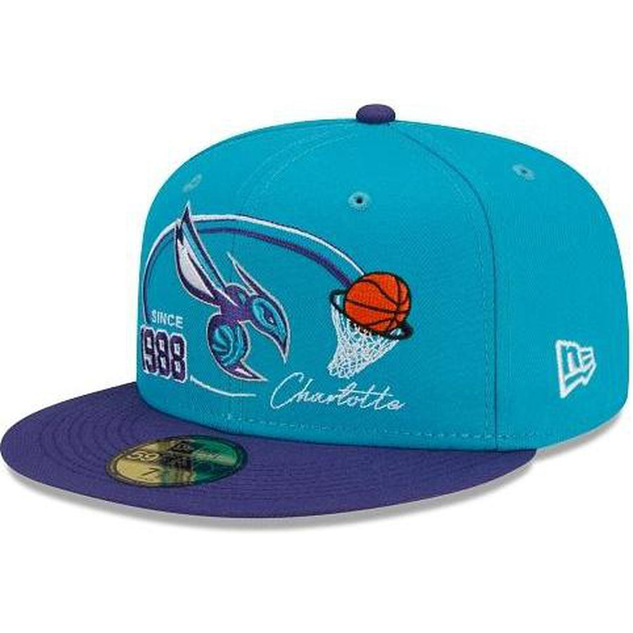 New Era Charlotte Hornets Two-Tone Hoops 59fifty Fitted Hat