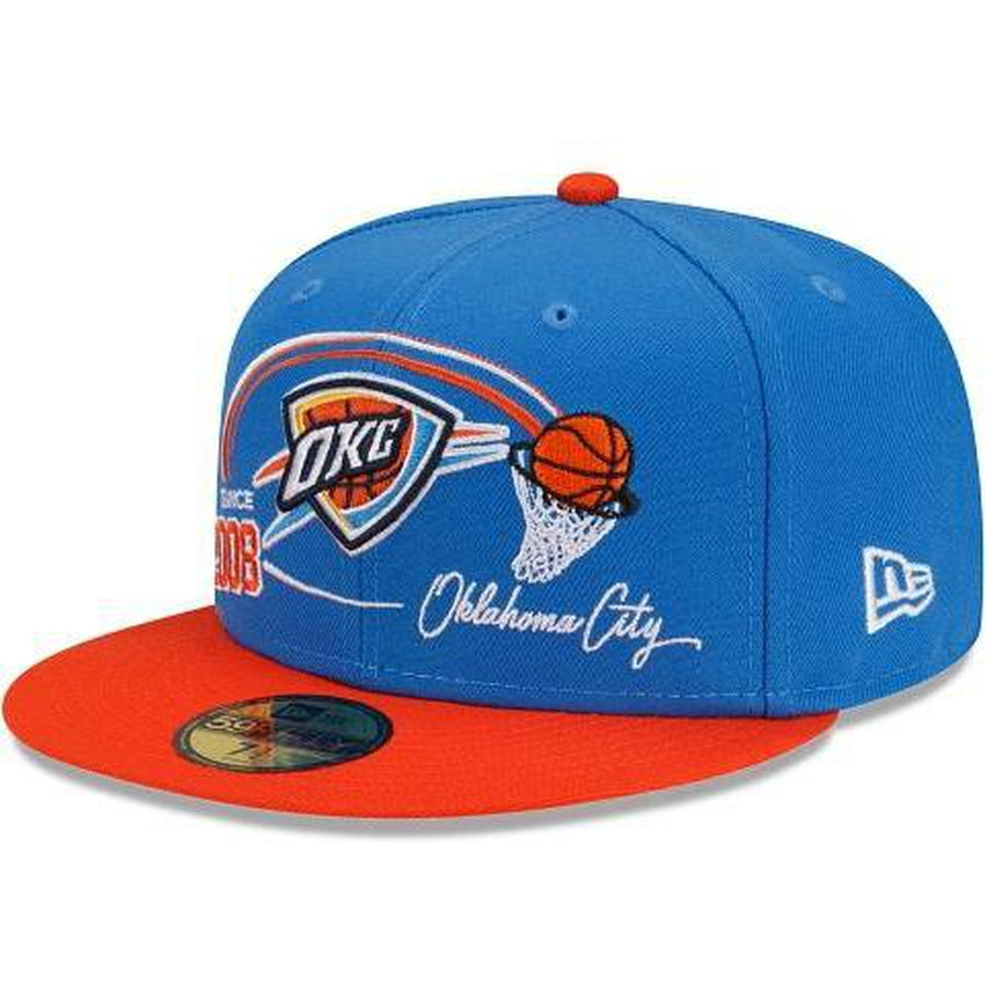New Era Oklahoma City Thunder Two-Tone Hoops 59fifty Fitted Hat