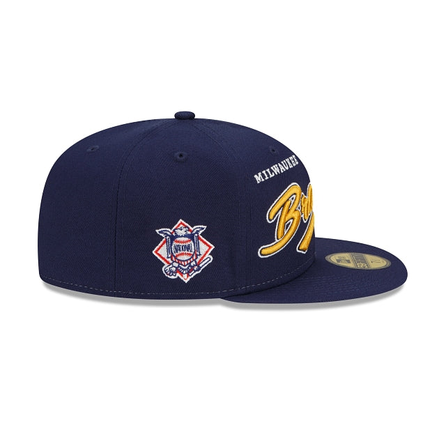 New Era Milwaukee Brewers Split Front 59fifty Fitted Hat