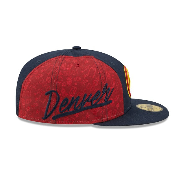 New Era Denver Nuggets Side City Doodle 2022 59fifty Fitted Hat