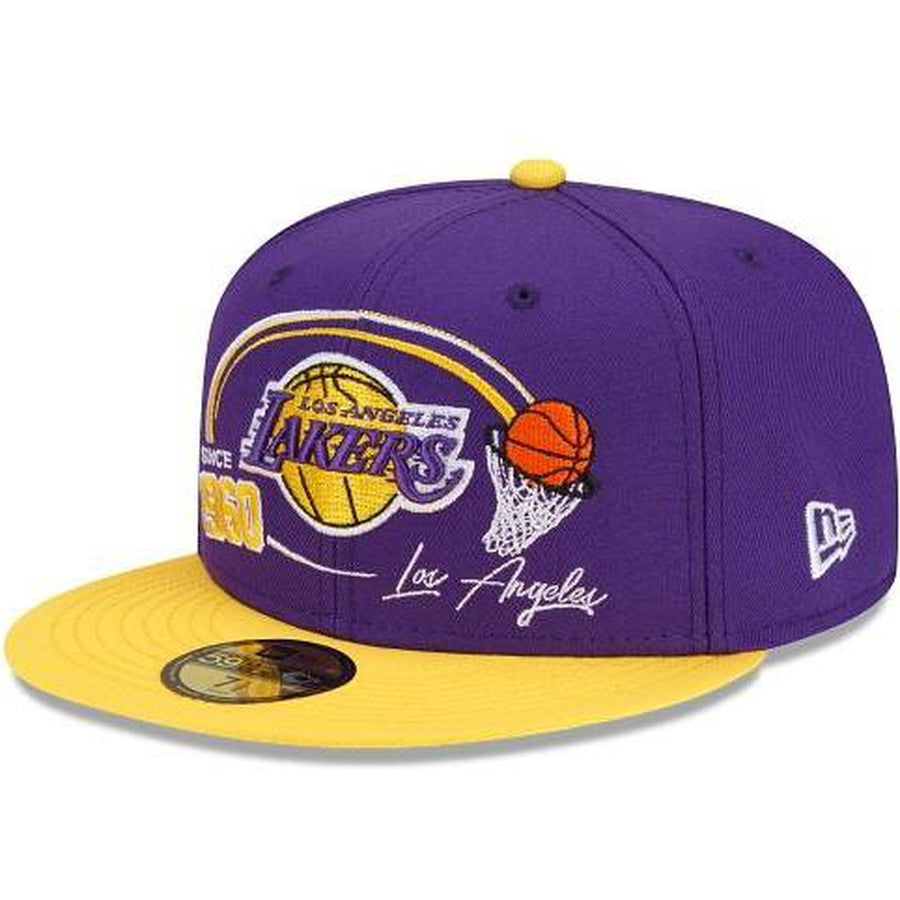 New Era Los Angeles Lakers Two-Tone Hoops 59fifty Fitted Hat