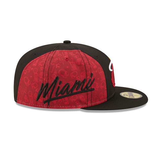 New Era Miami Heat Side City Doodle 2022 59fifty Fitted Hat