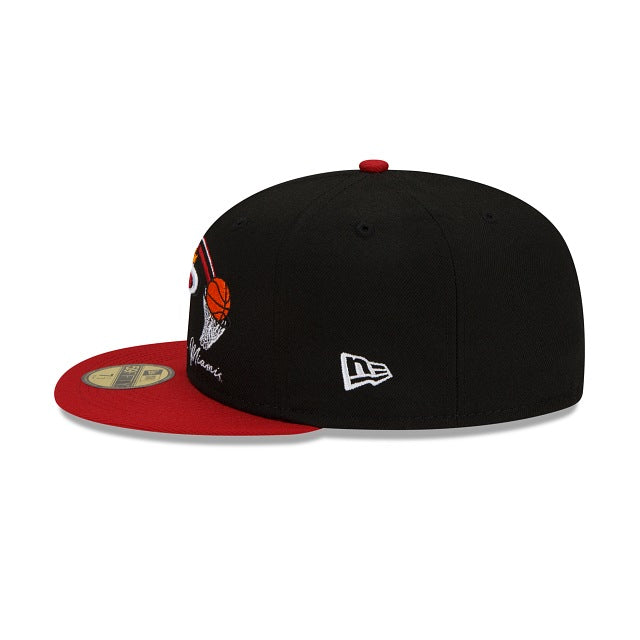 New Era Miami Heat Two-Tone Hoops 59fifty Fitted Hat