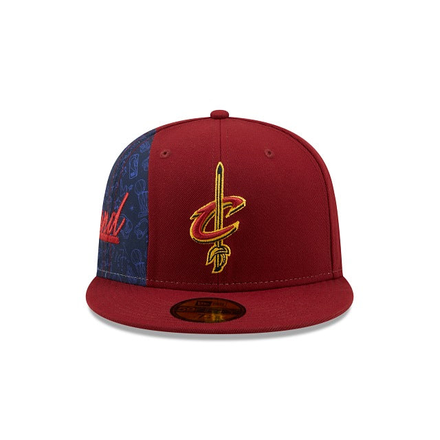 New Era Cleveland Cavaliers Side City Doodle 2022 59fifty Fitted Hat