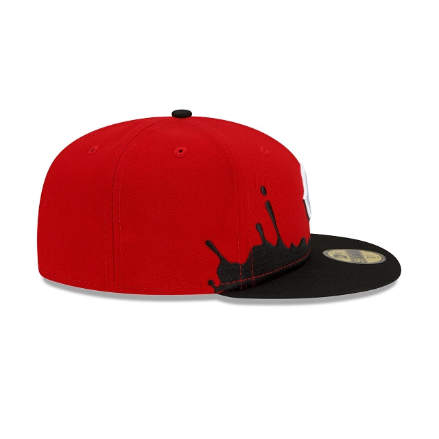 Red Drip Hat New Era Cincinnati Reds Drip Front 59fifty Fitted Hat